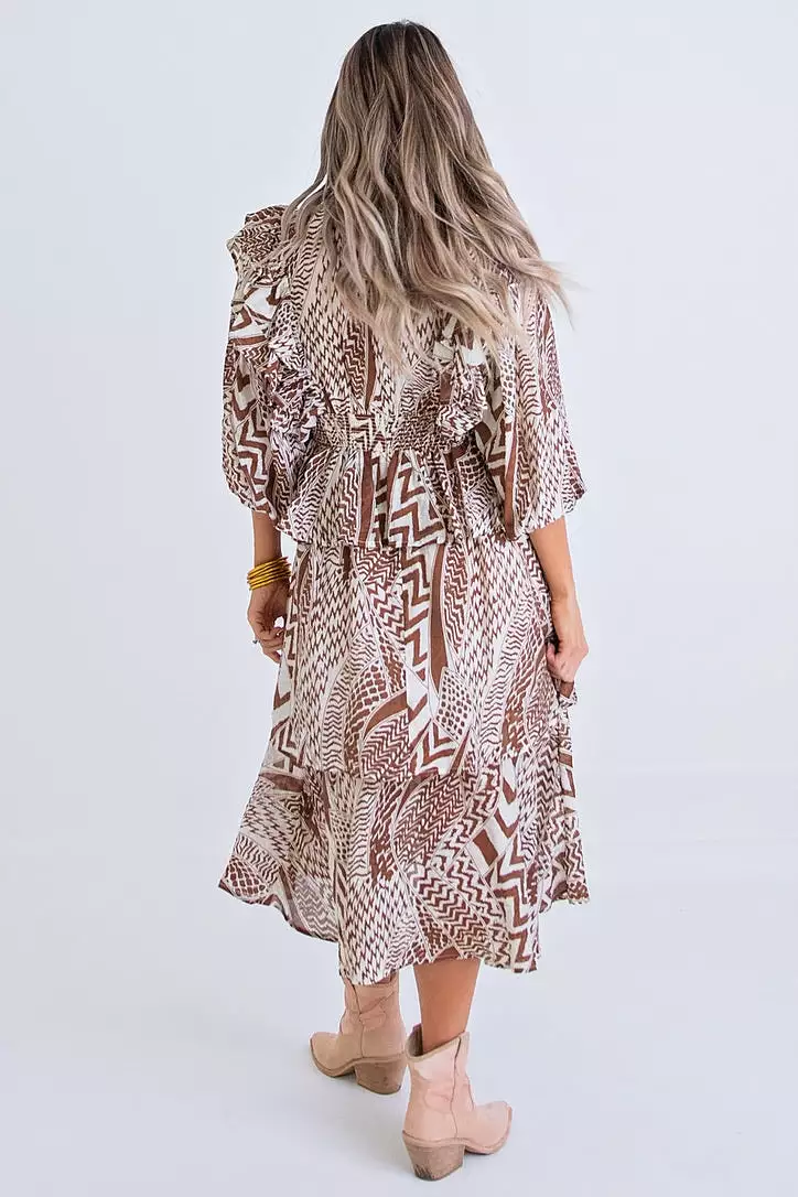 Geometric Tribal Midi Dress