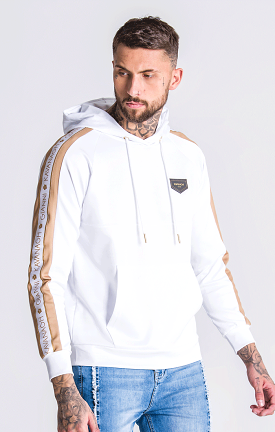 GK White Hoodie With White/Gold Ribbon