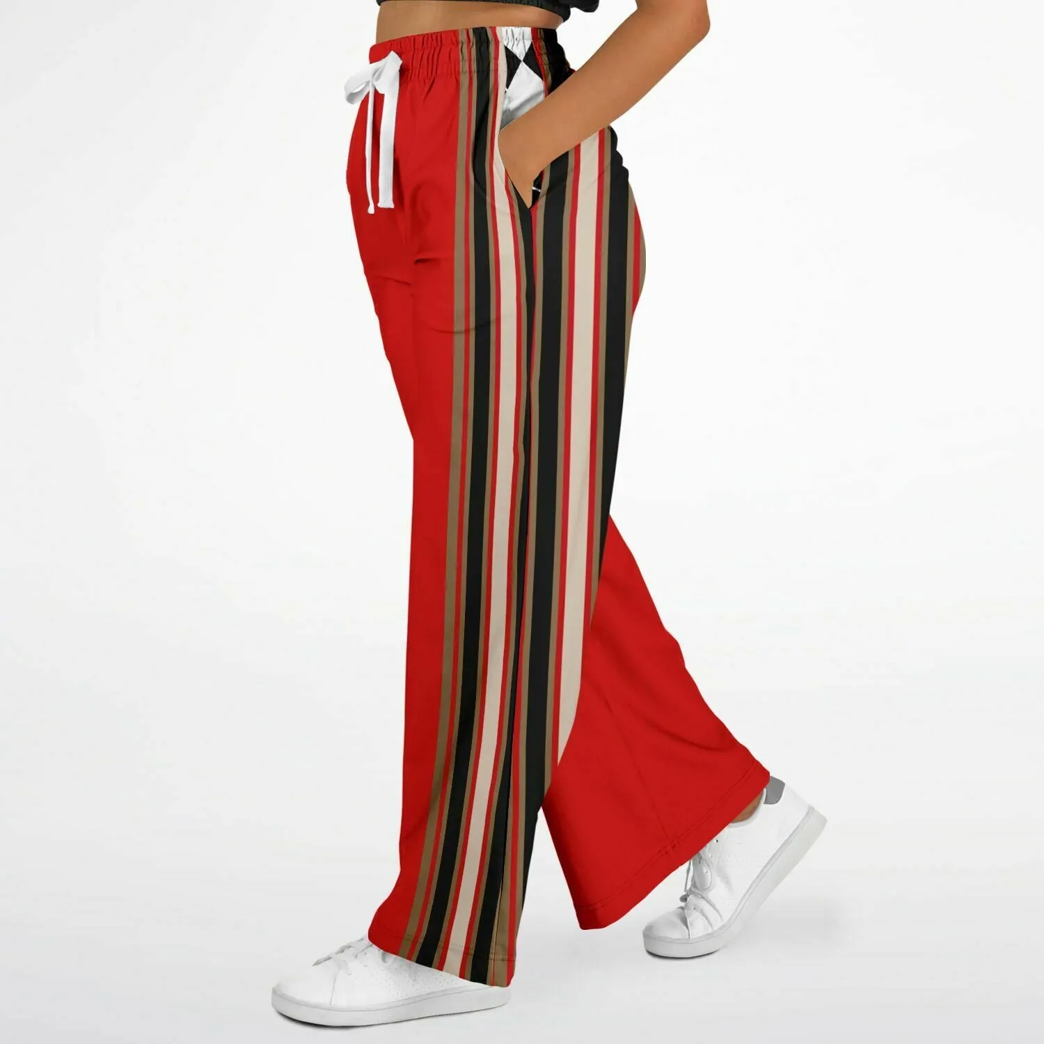 Gold Line Red Eco-Poly Stretchy Phat Bellbottoms