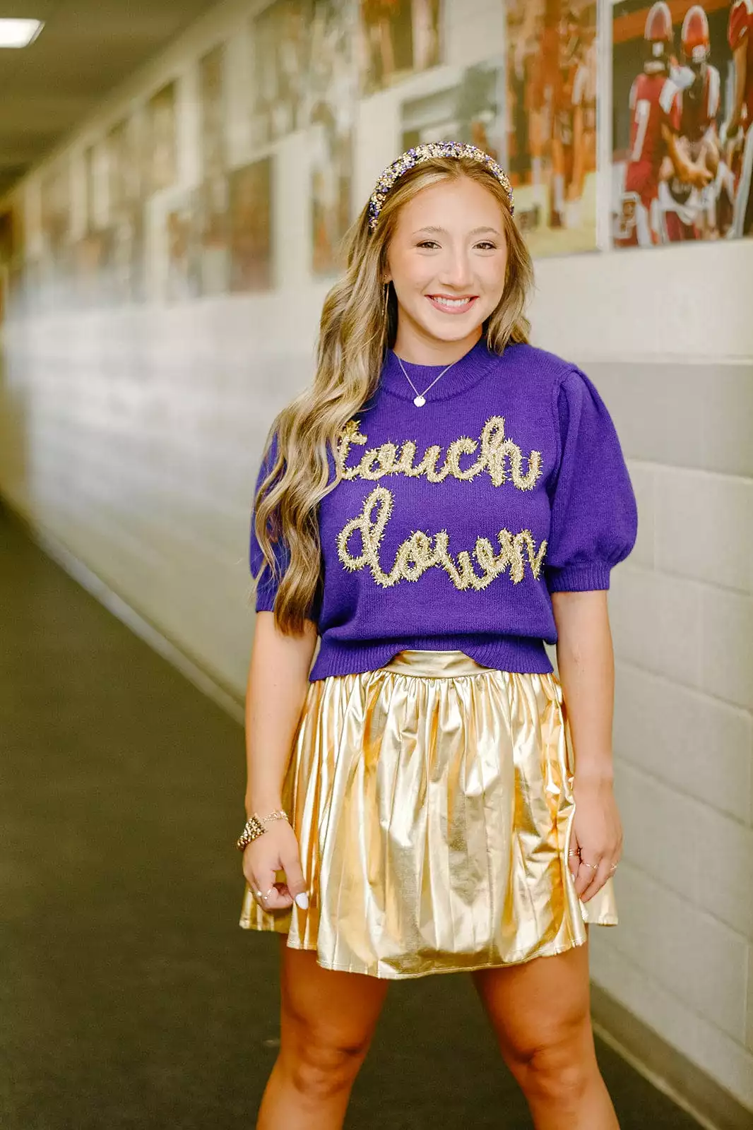 Gold Metallic Tennis Skirt