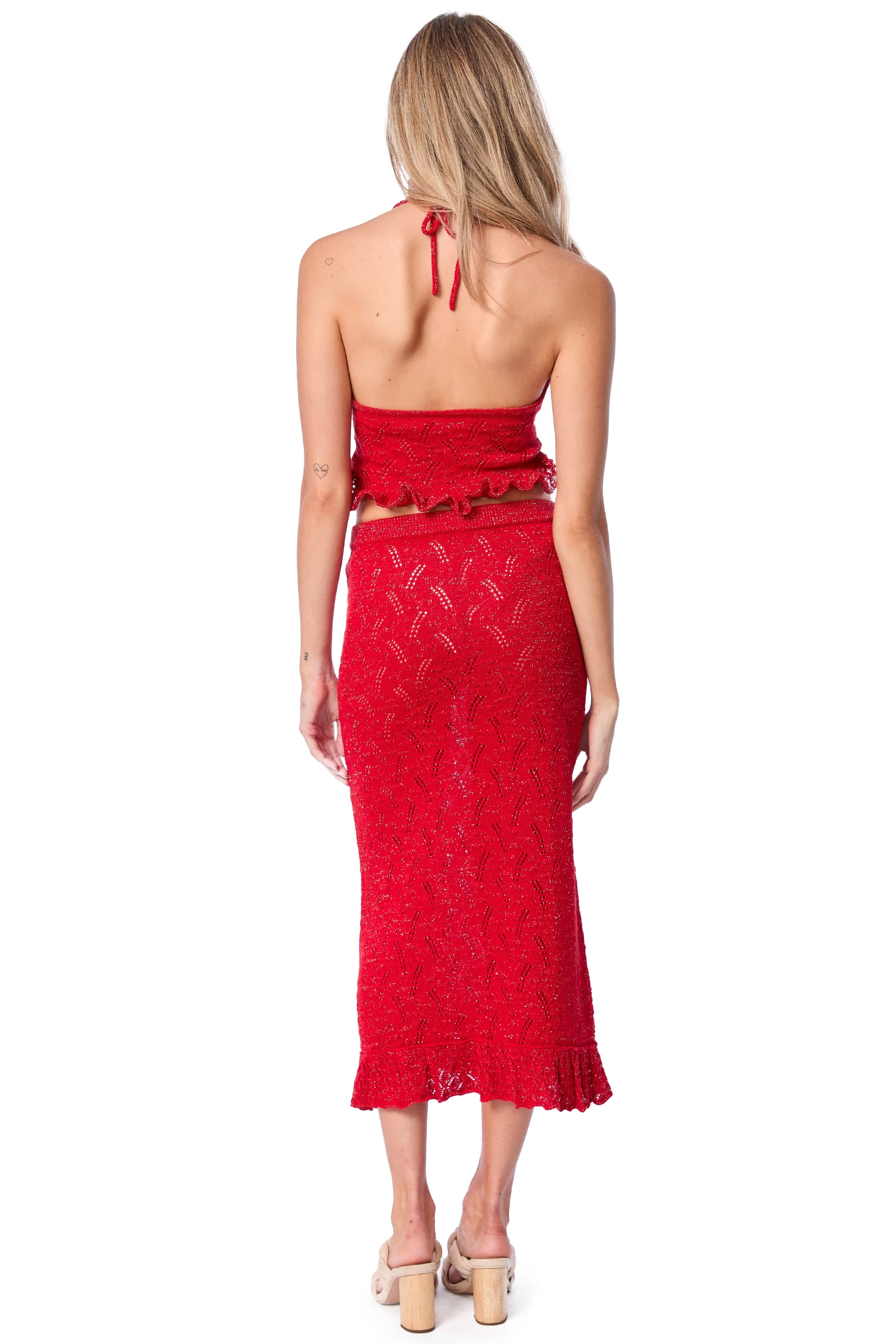 Grecia Midi Red Skirt