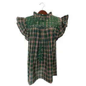 Green Plaid Extra Blouse