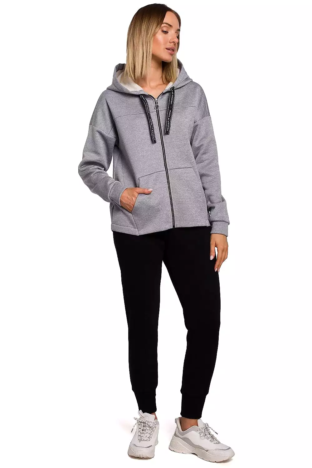 Grey Full Zip Hooded Sweatshirt