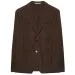 HUGO BOSS L-Heston-233 Silk And Wool Blend Slim Fit Blazer Dark Brown