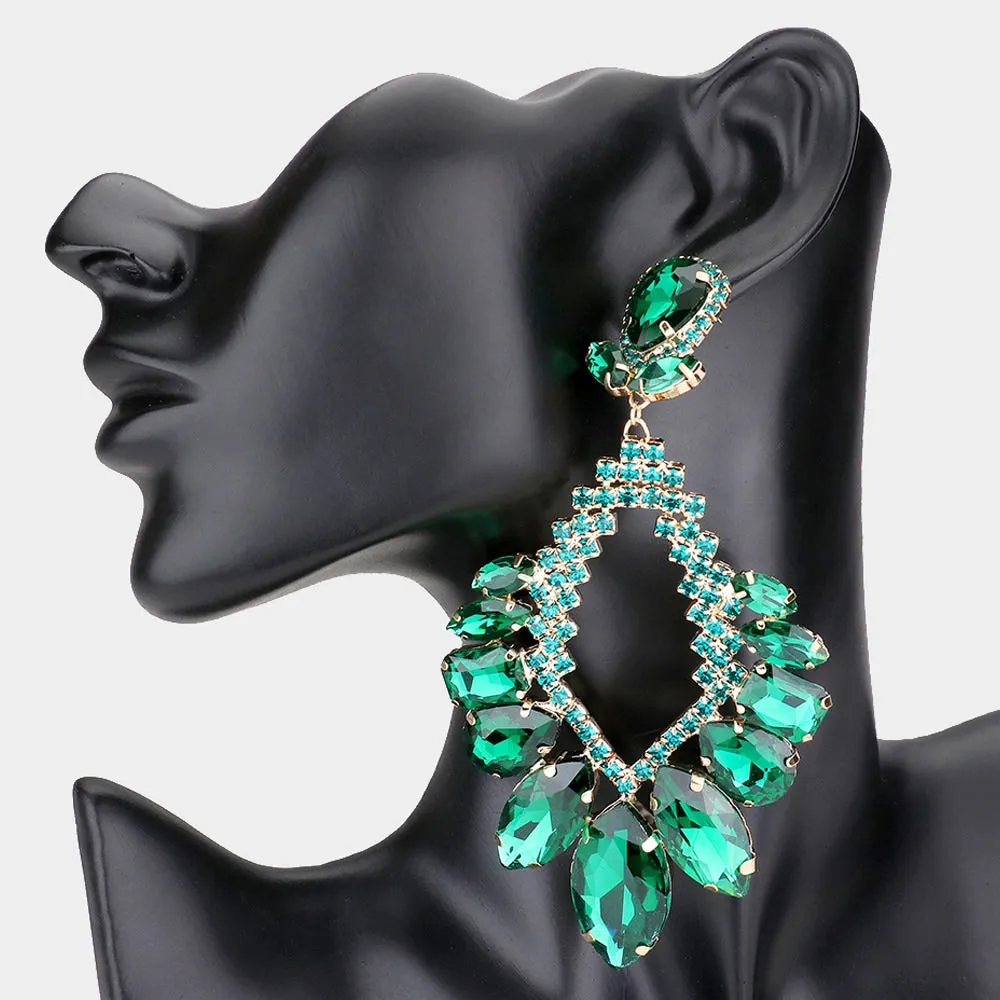 iLLASPARKZ Multi Stone Cluster Statement Evening Earrings