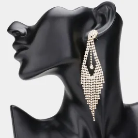 iLLASPARKZ Rhinestone Paved Fringe Evening Earrings