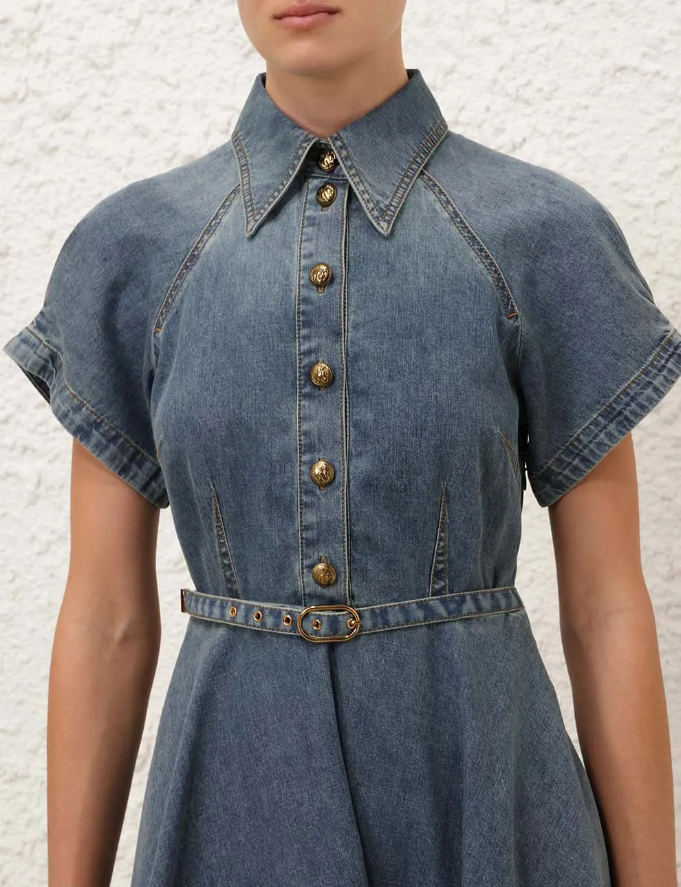 Illustration Denim Flip Dress