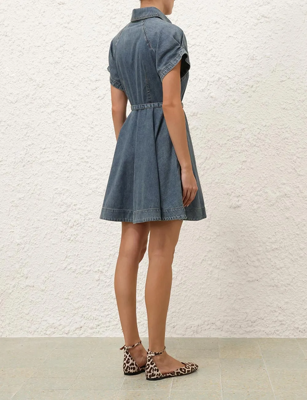 Illustration Denim Flip Dress