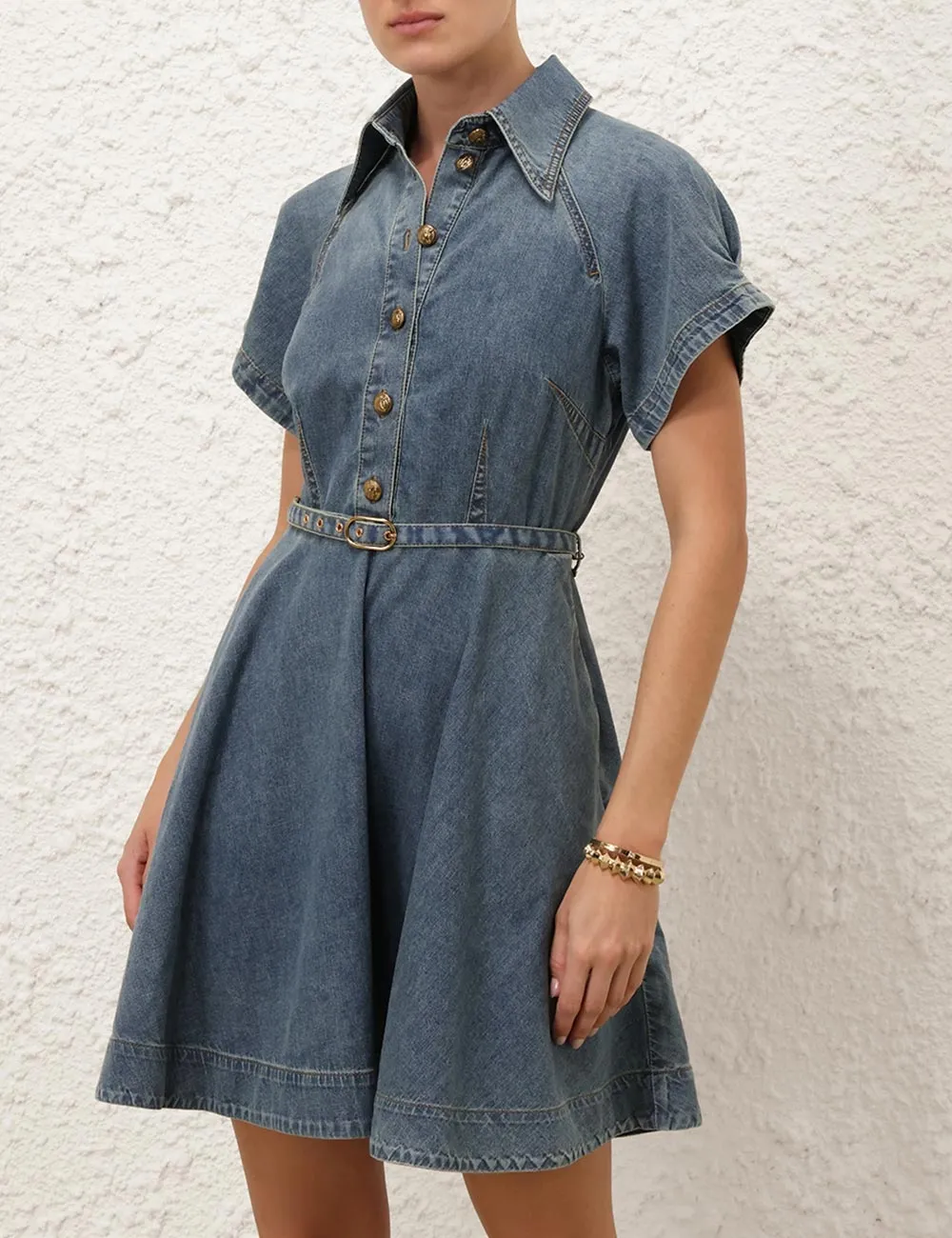 Illustration Denim Flip Dress