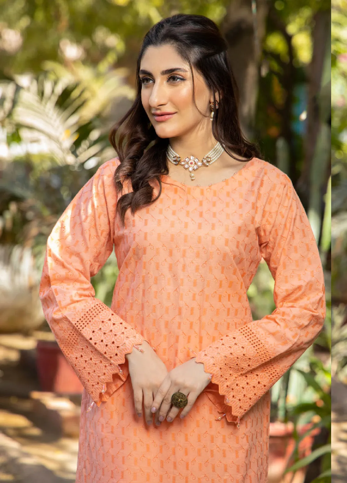 Jaza by Schick Embroidered Schiffli Cotton 2 Piece Unstitch Suit SDH24JSC-06