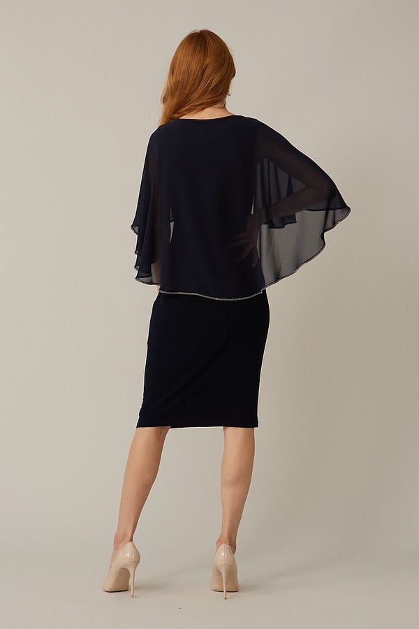 Joseph Ribkoff Cape Dress in Midnight - 221353