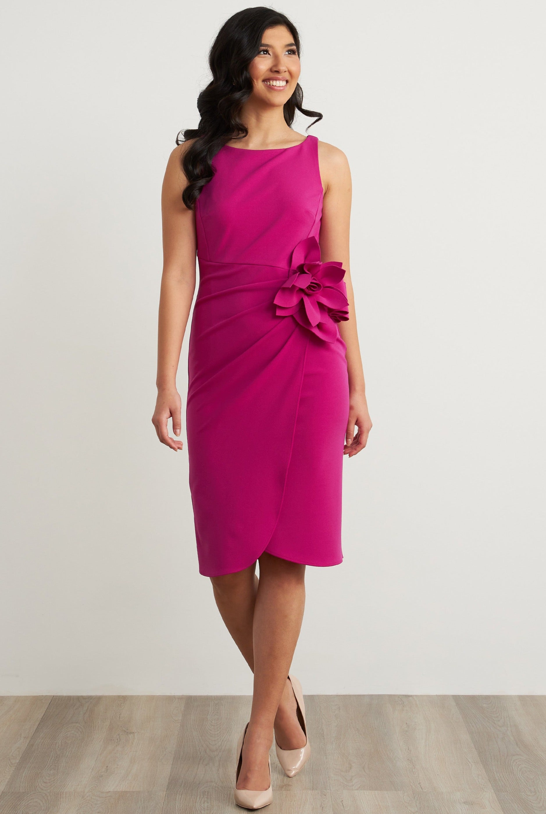 Joseph Ribkoff Fuschia Flower Adornment Dress - 211469