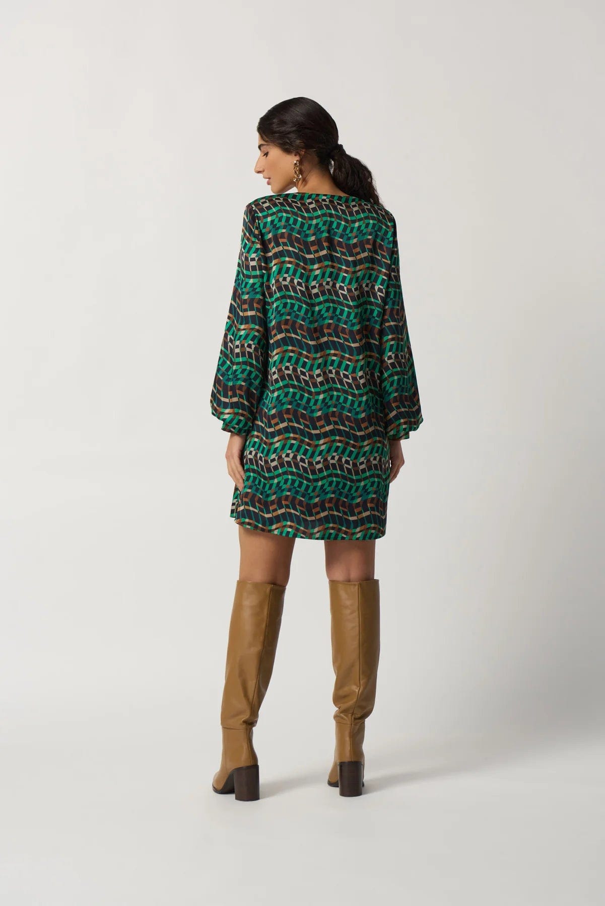 Joseph Ribkoff Geo Print Puff Sleeve Dress - 233272