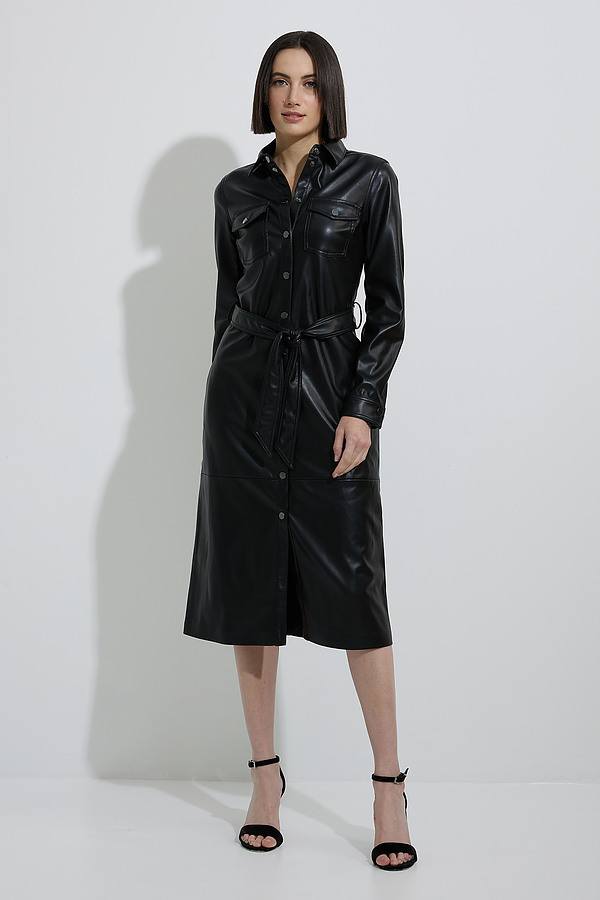 Joseph Ribkoff Leather Shirt Dress-223940