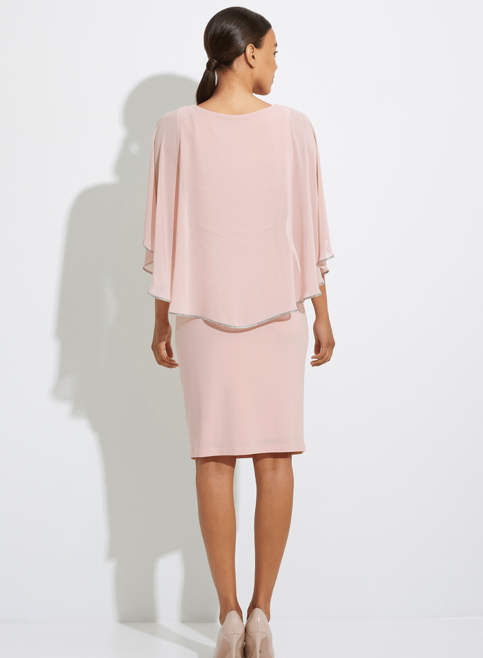 Joseph Ribkoff Signature Rosé Cape Dress - 221353