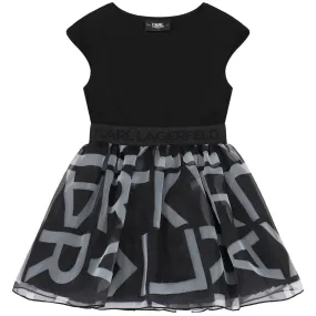 Karl Lagerfeld Dress Logo Tulle Black