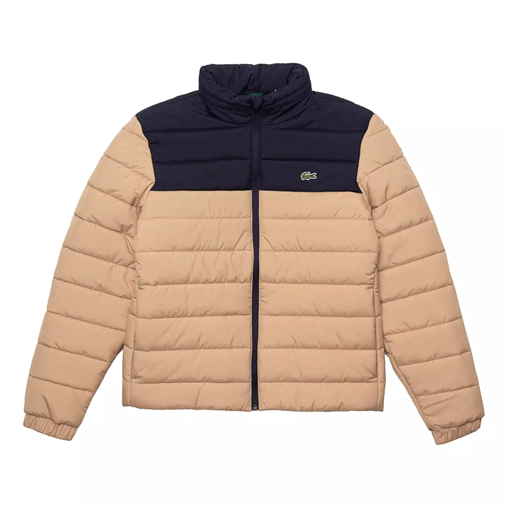 Lacoste Men's Padded Jacket with Concealed Hood Beige-Navy