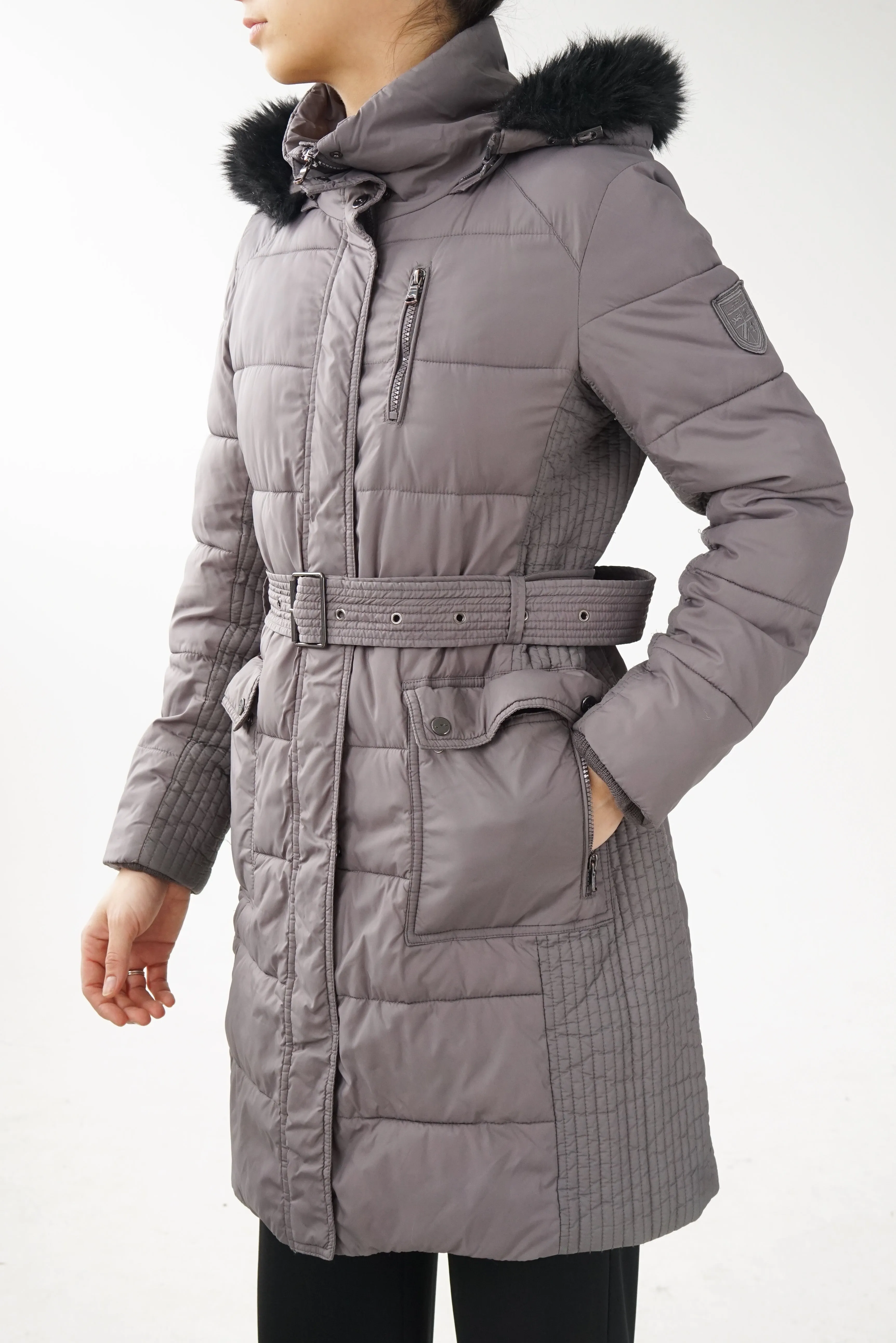 Lauren Ralph Lauren  manteau puffer long avec fausse fourrure pour femme M