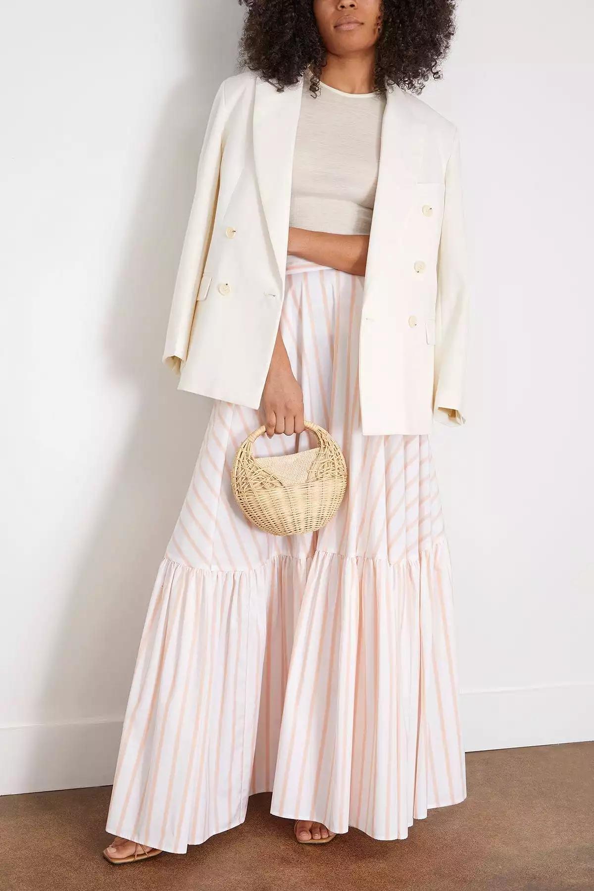 Long Skirt in Bellini Stripe