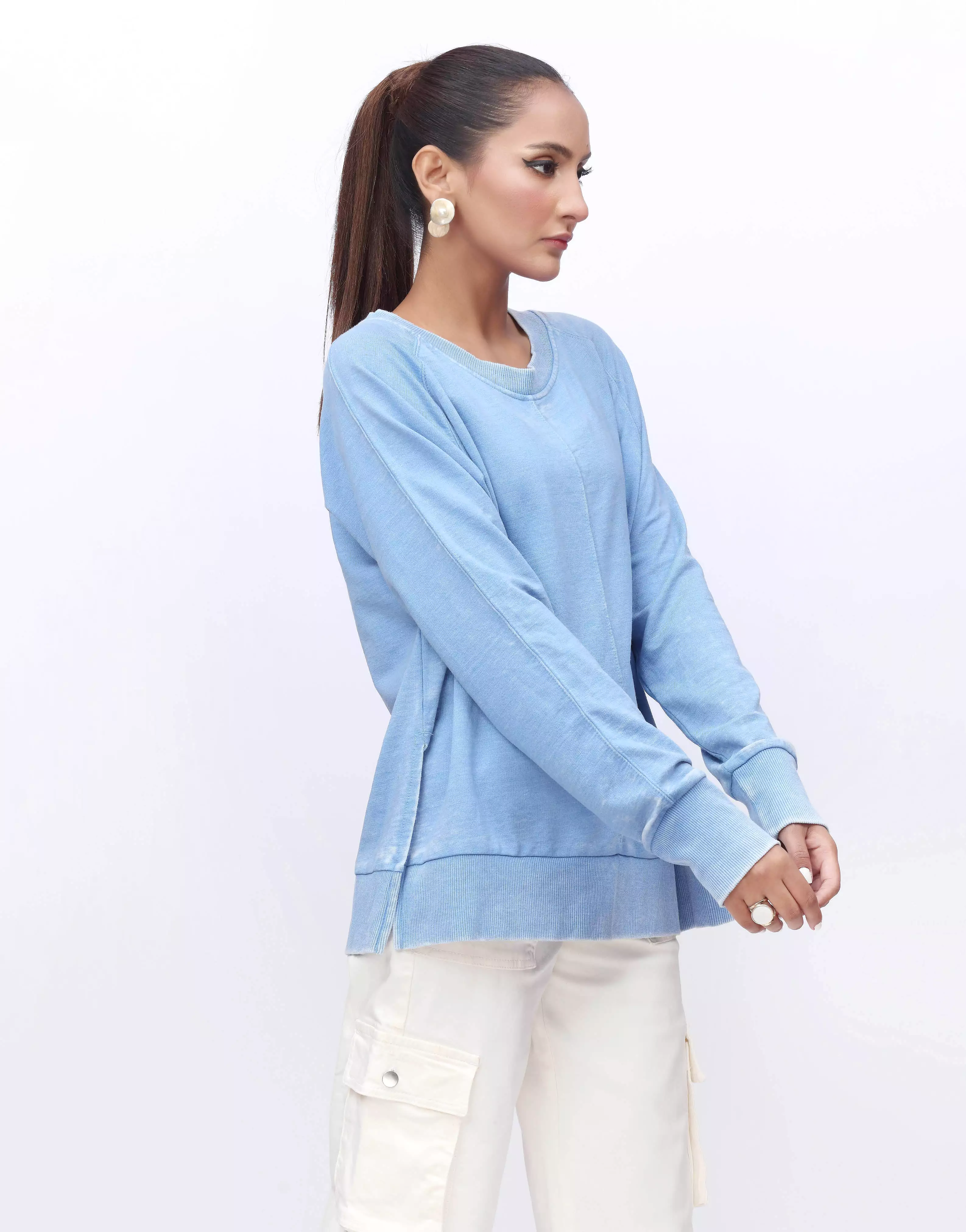 Loose Baggy Sweatshirt-Cobalt Blue