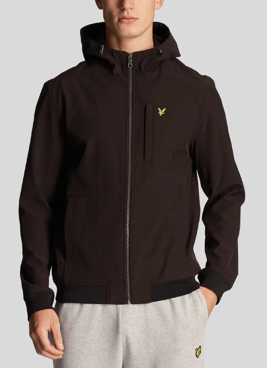 Lyle & Scott Hooded Lightweight Softshell Jacket Jet Black