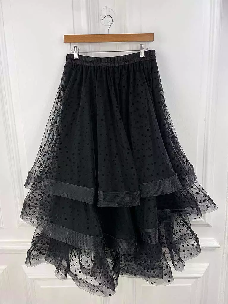 Malissa J Spot Print Tulle Skirt - Black