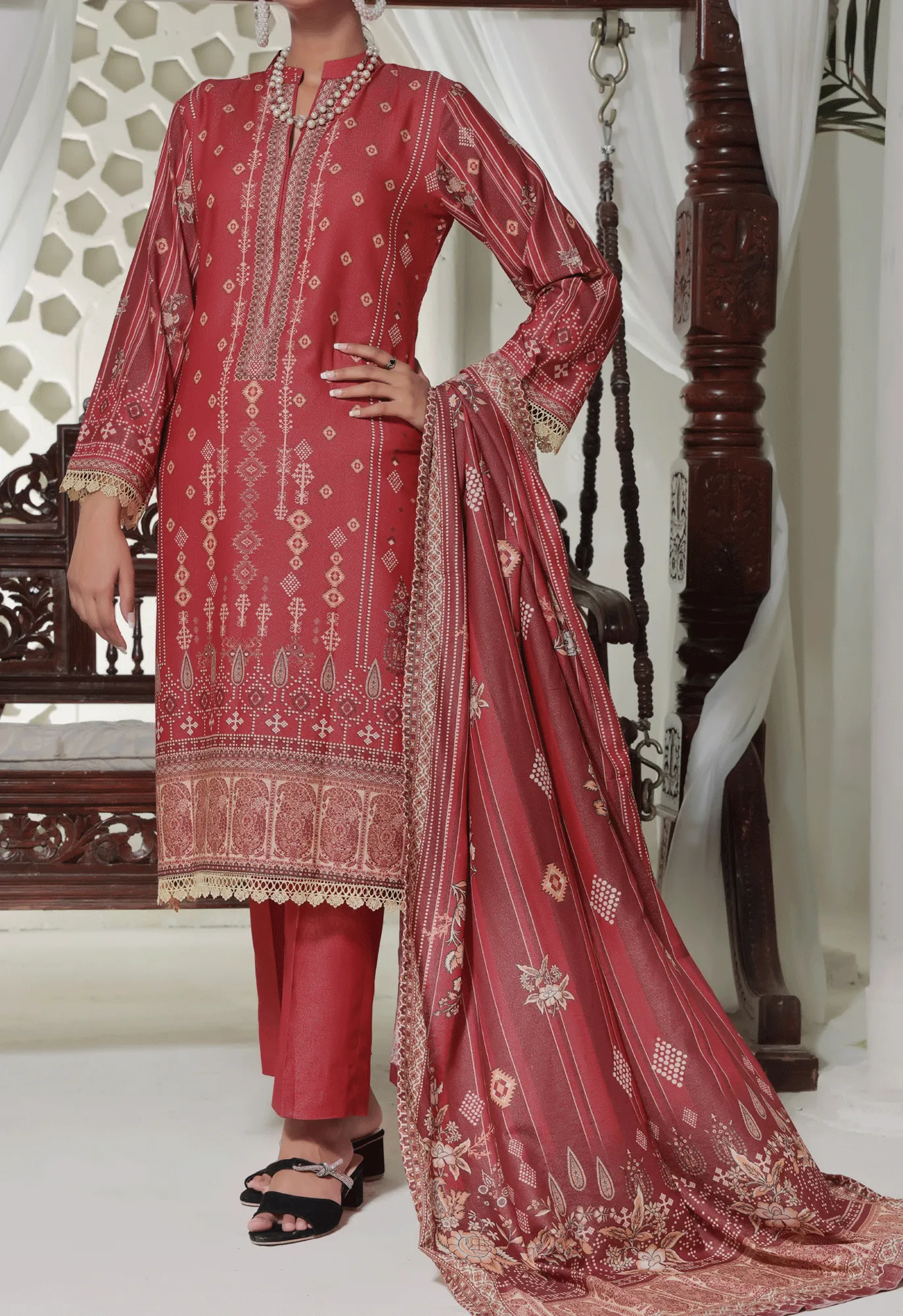 Mariyah By VS Textile Printed Karandi Unstitched 3 Piece Suit - VS23MK 33