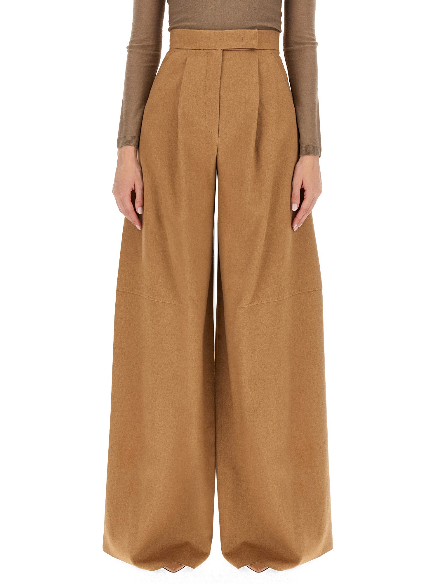 MAX MARA    WIDE LEG PANTS IN CAMEL