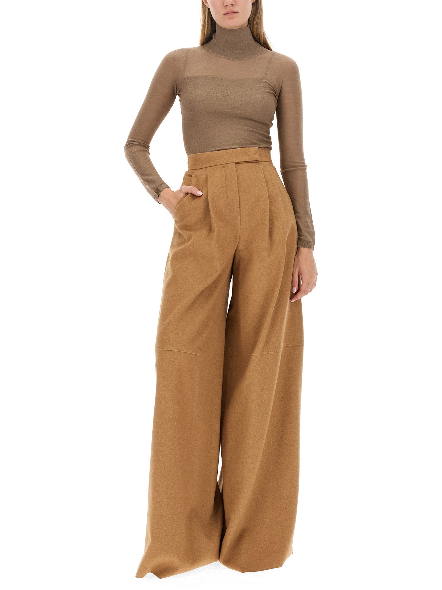 MAX MARA    WIDE LEG PANTS IN CAMEL