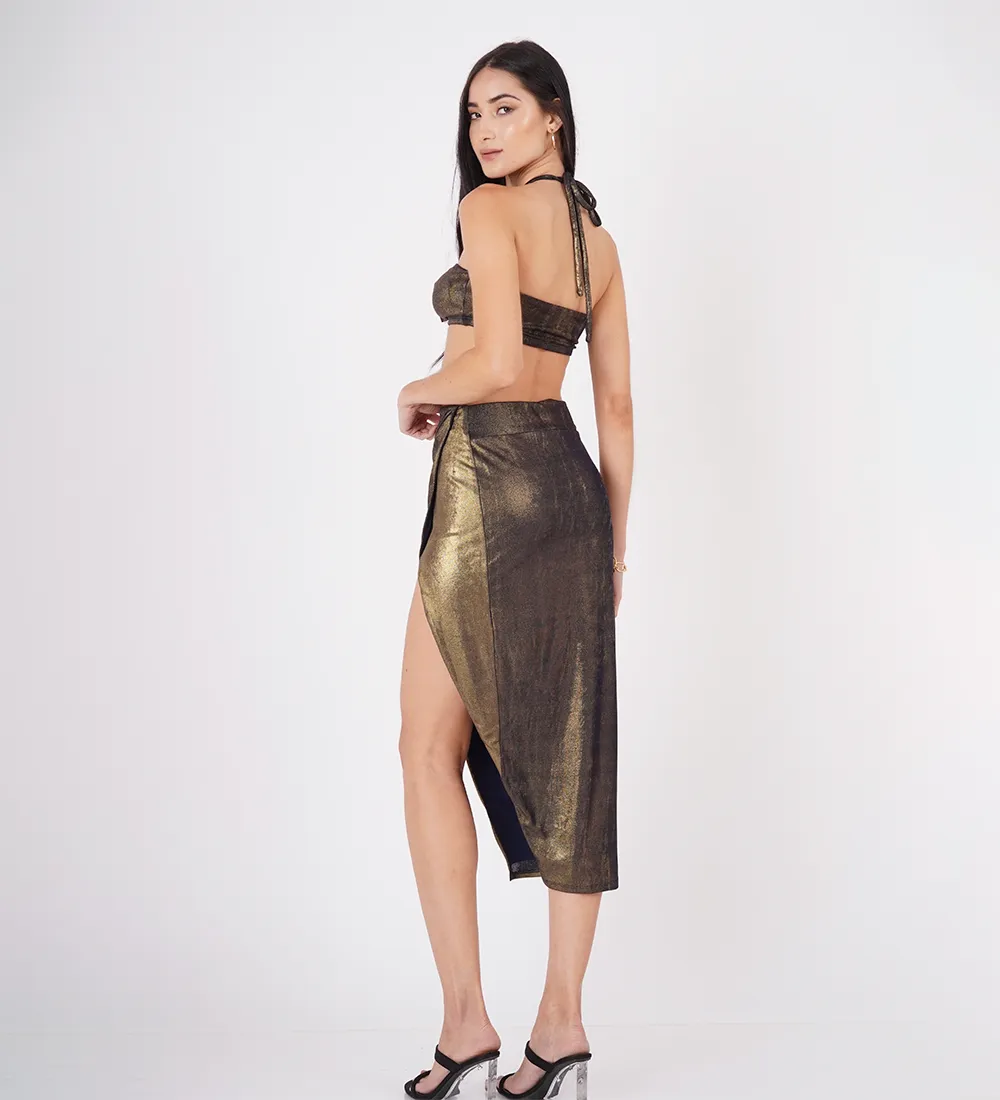 Mayra Blue Gold Skirt