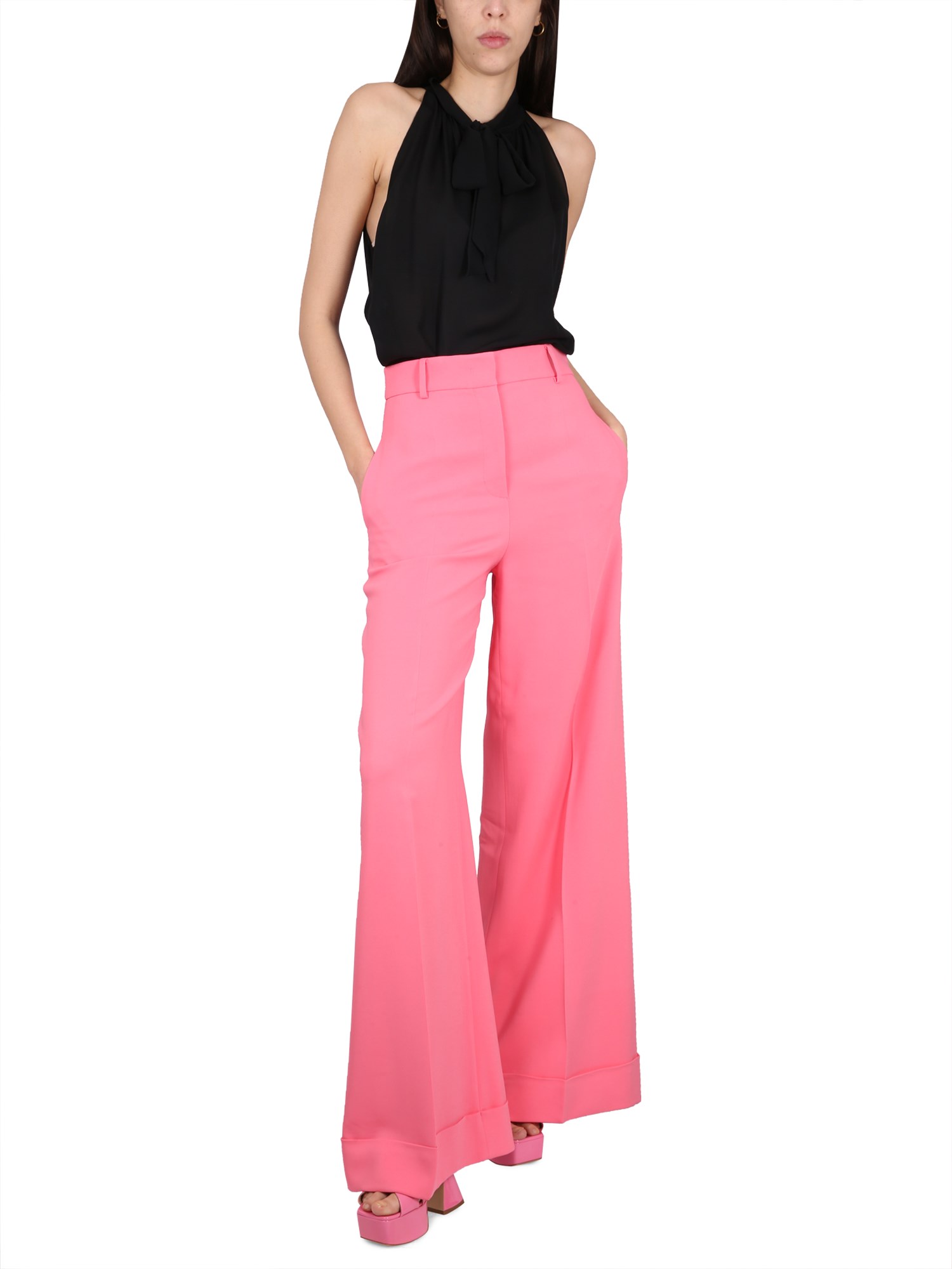 MOSCHINO    HIGH-WAISTED PANTS IN VISCOSE CREPE