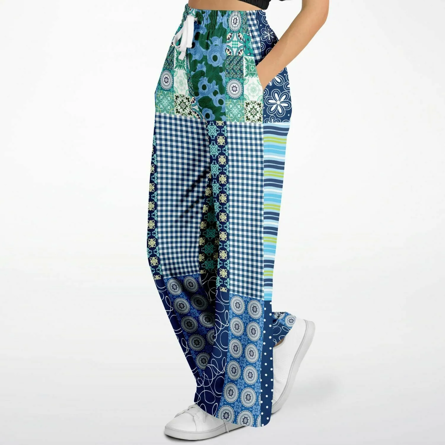 Mykonos Floral Patchwork Eco-Poly Stretchy Phat Bellbottoms