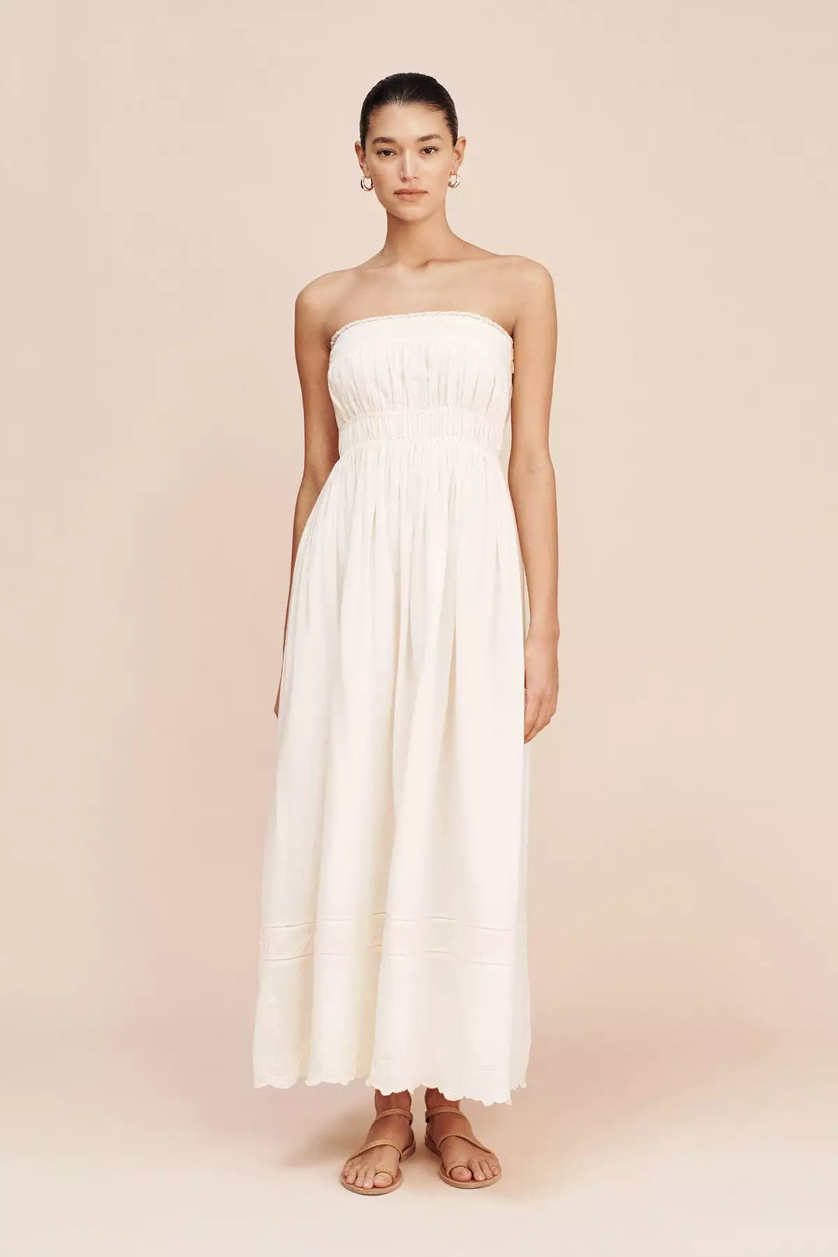 MYLAH STRAPLESS DRESS - CREAM