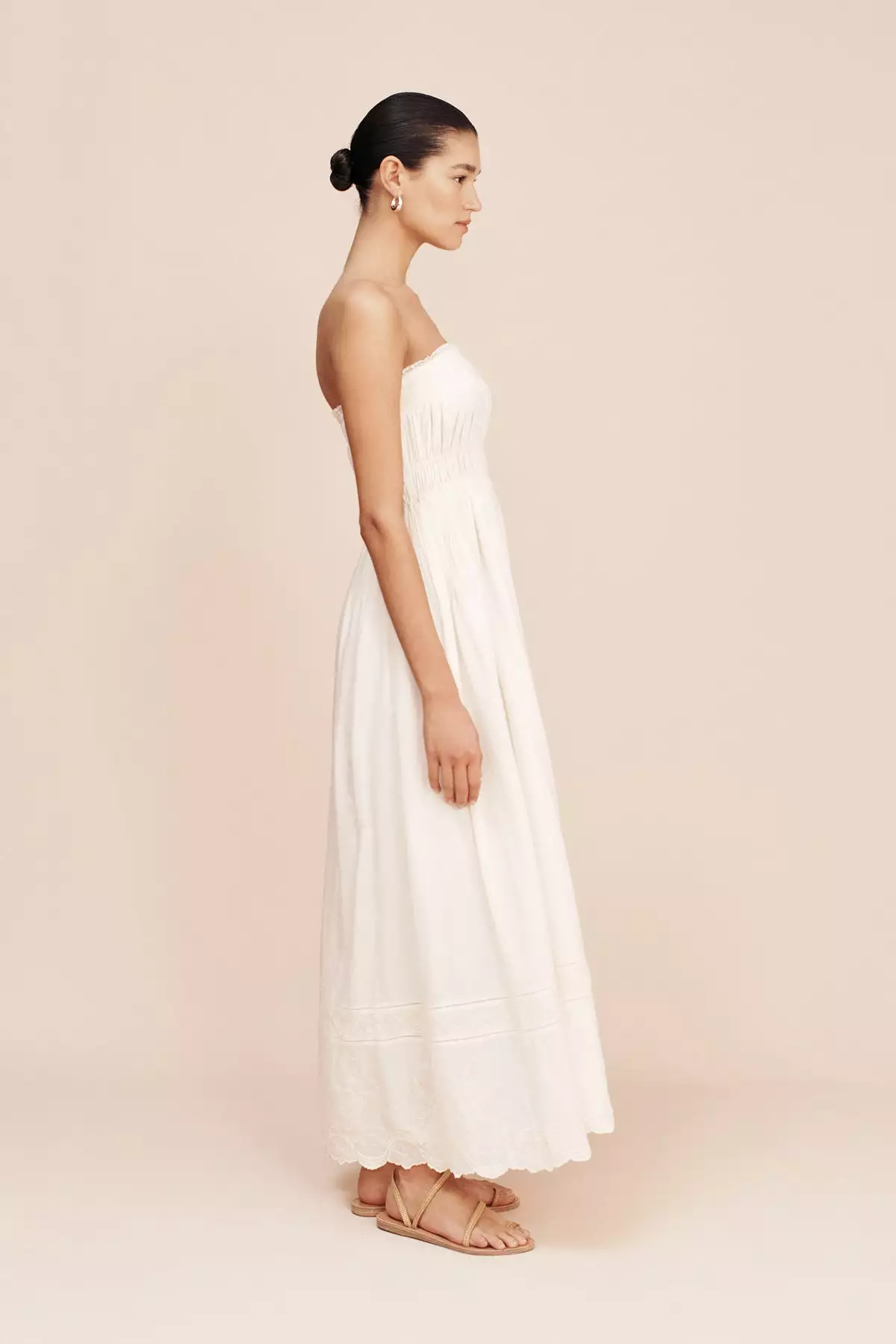 MYLAH STRAPLESS DRESS - CREAM