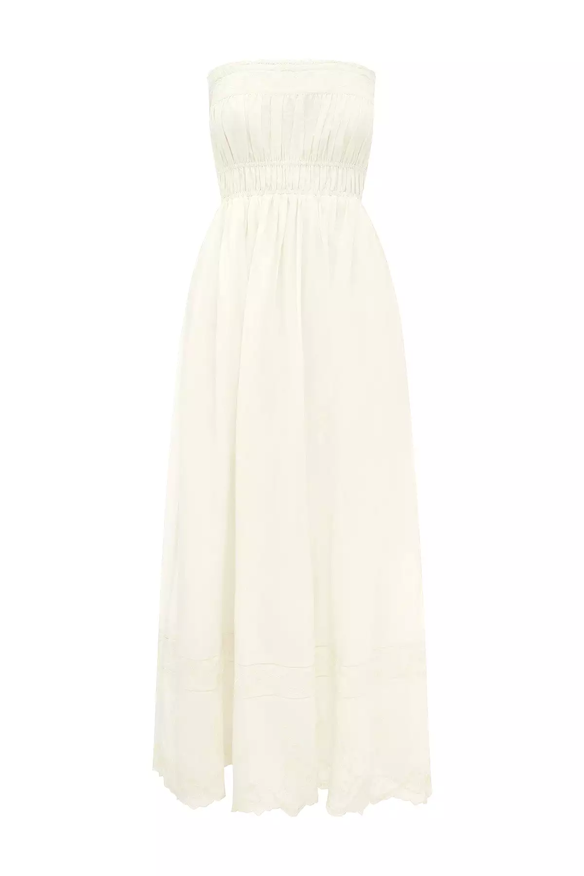 MYLAH STRAPLESS DRESS - CREAM