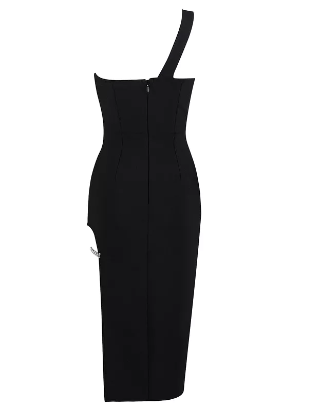 Olena Black Midi Dress