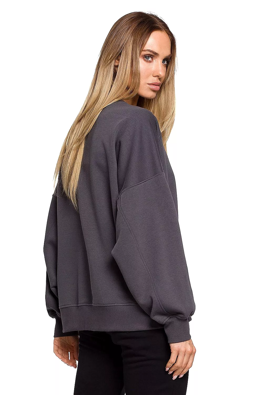 Oversized Sweatshirt in Grey with Print