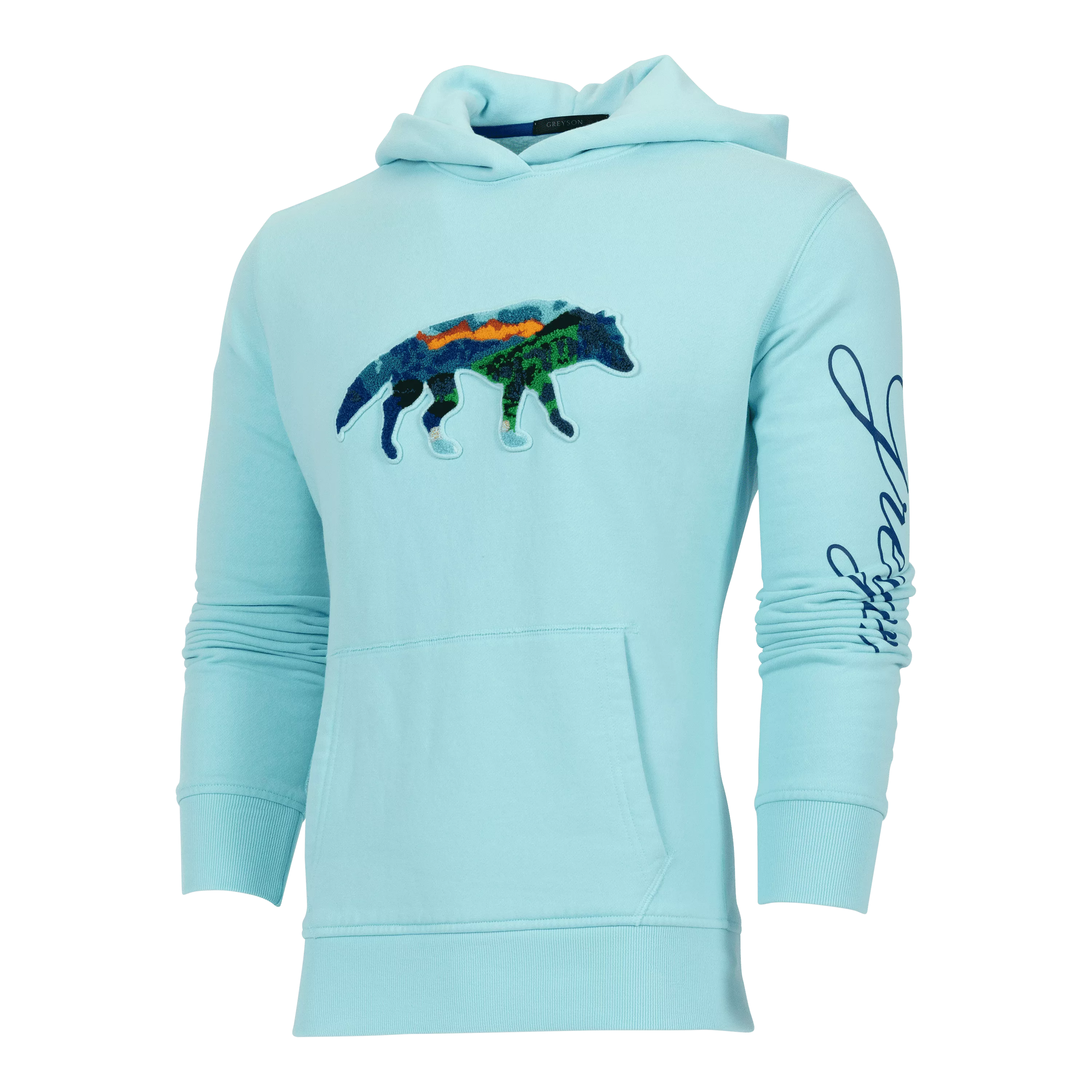 Painted Mountain Stalking Wolf Aspen Hoodie