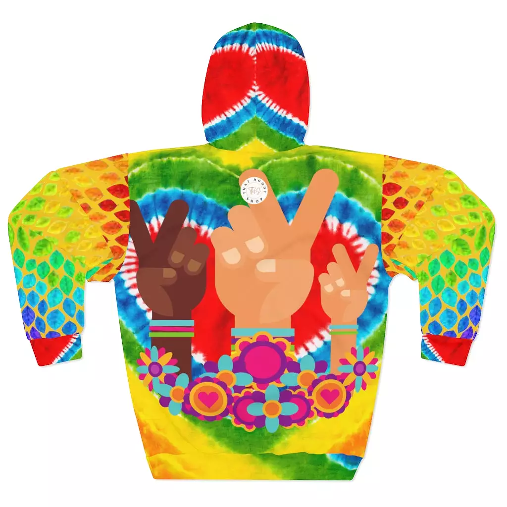 Peace, Love & Tiedye Unisex Pullover Hoodie