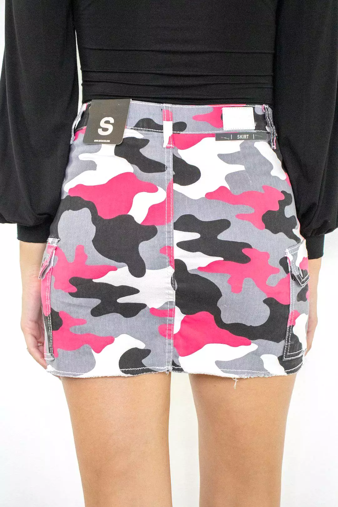 Pink and Grey Camo Demin Skirt