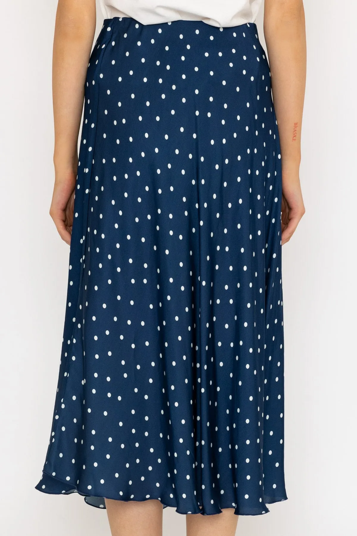 Polka Dot Satin Skirt