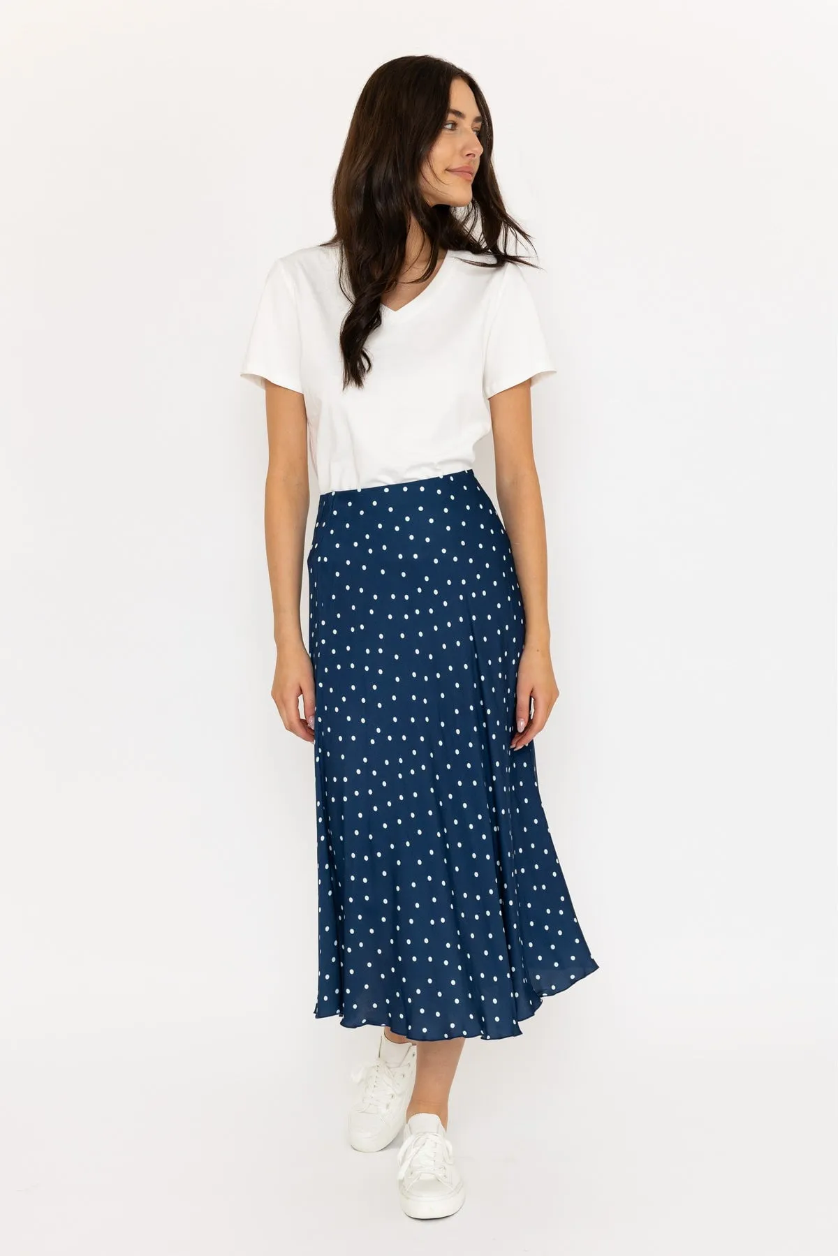 Polka Dot Satin Skirt