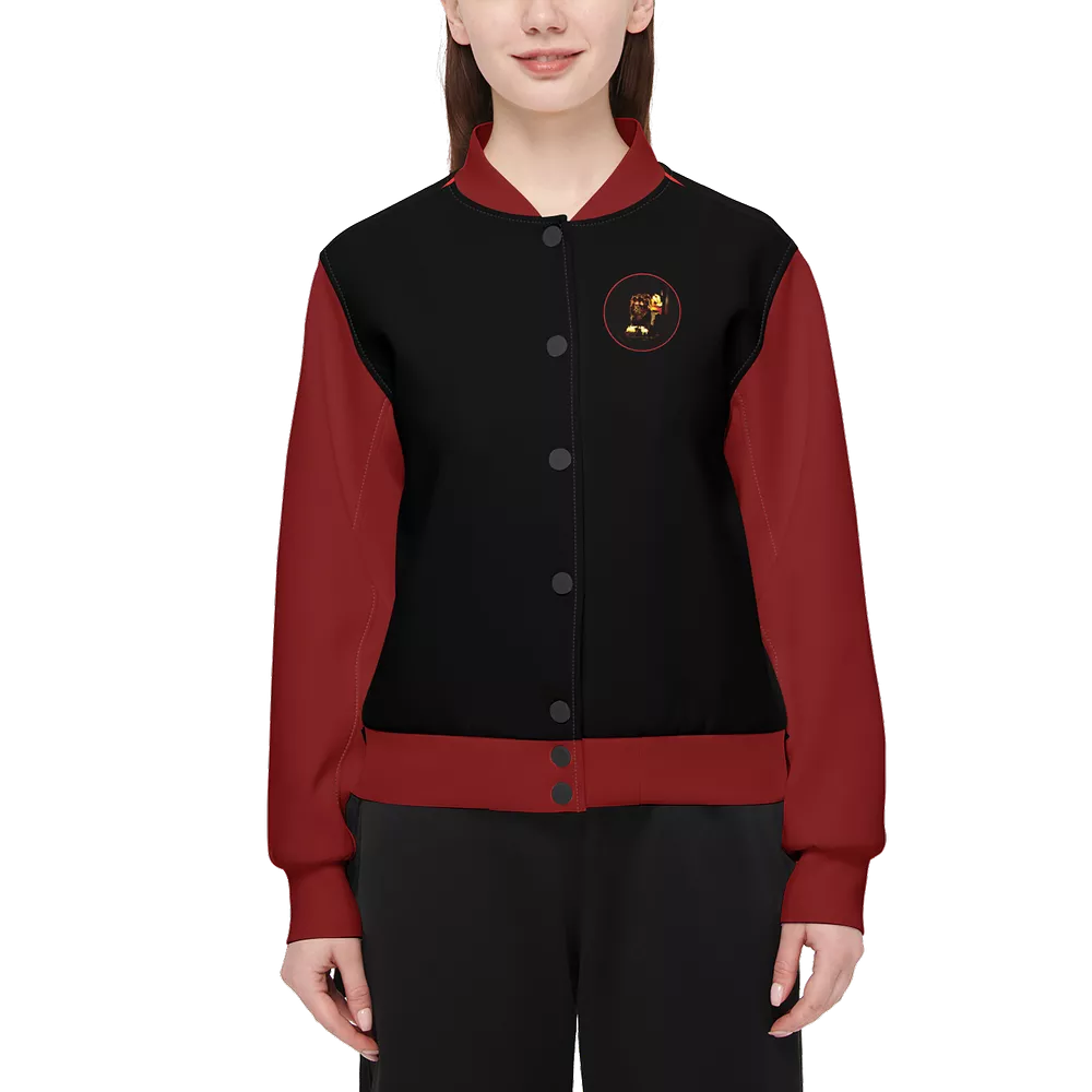 Prince of Peace 01-01 Ladies Designer Double Layered Techno Scuba Knit Varsity Jacket