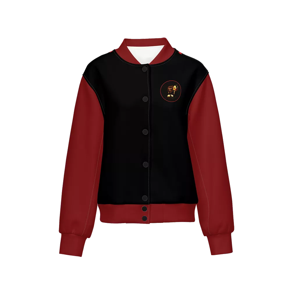 Prince of Peace 01-01 Ladies Designer Double Layered Techno Scuba Knit Varsity Jacket