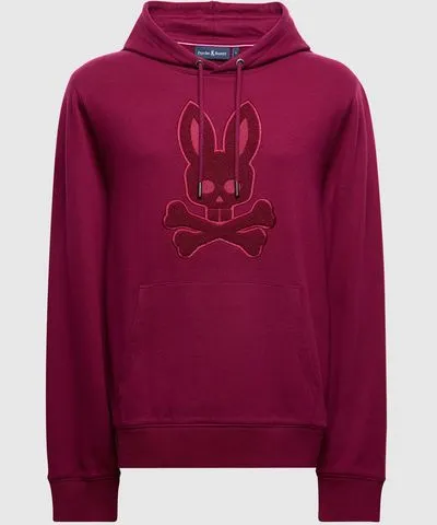 Psycho Bunny Men's Pacific High Pile Chenille Hoodie 607 CRIMSON /