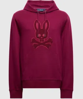 Psycho Bunny Men's Pacific High Pile Chenille Hoodie 607 CRIMSON /