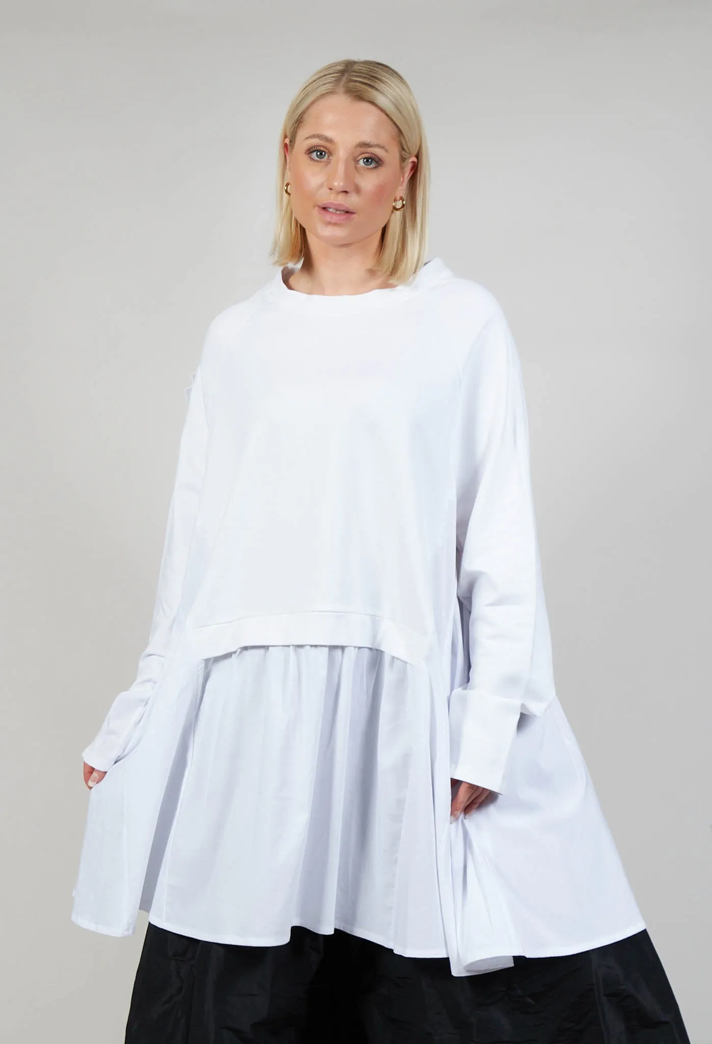 Pullover Style Jersey Tunic in White