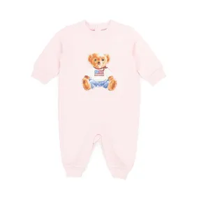 Ralph Lauren Polo Bear Pink Romper For Baby