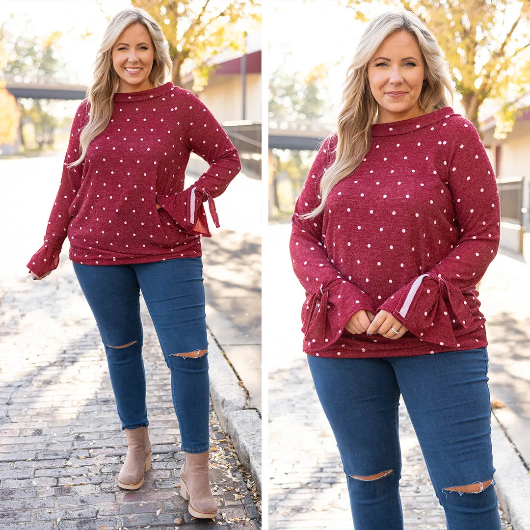 Right On The Dot Tunic, Burgundy