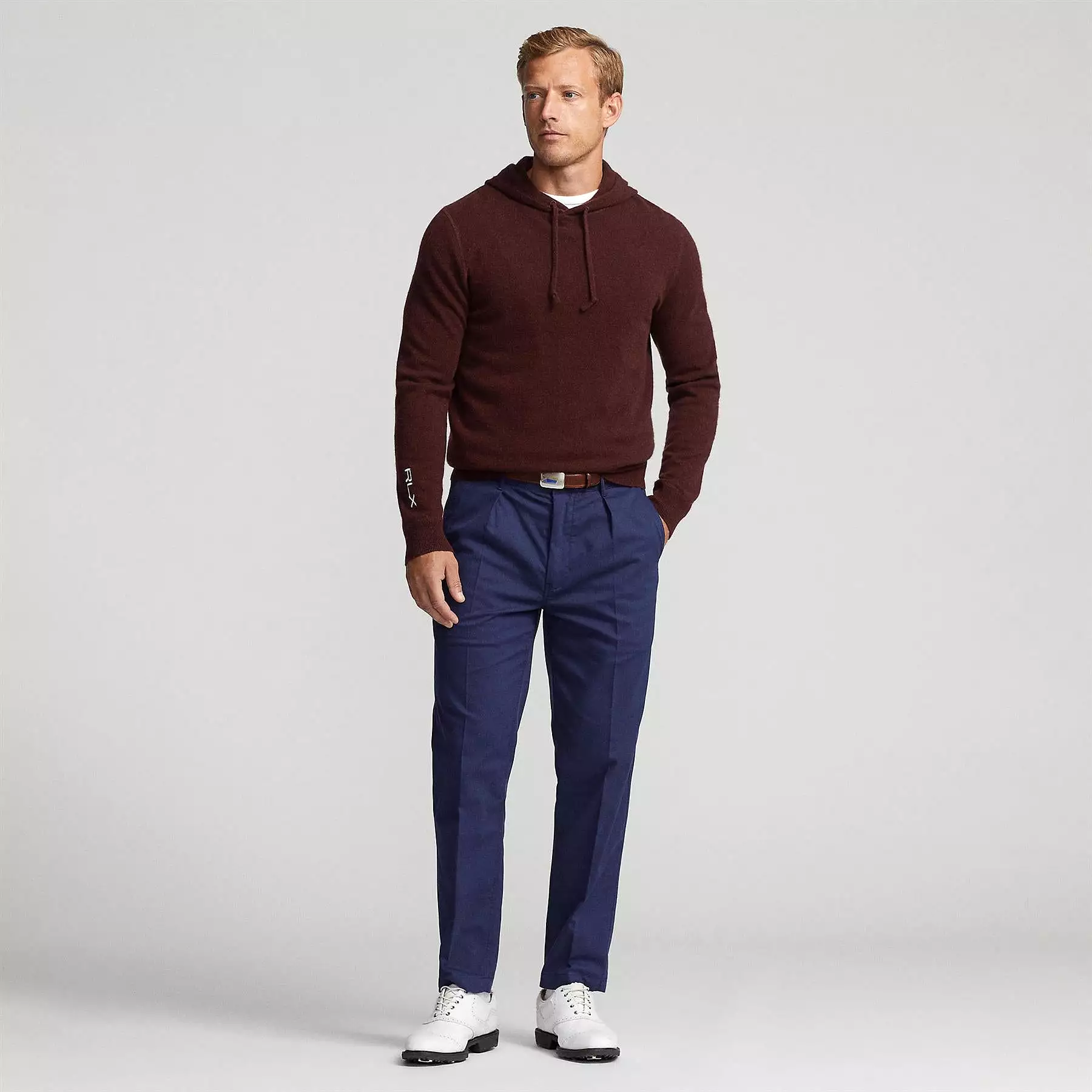 RLX Cashmere Hoodie Harvard Wine - AW23